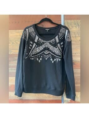 Express black sequin sweatshirt - sz M Medium